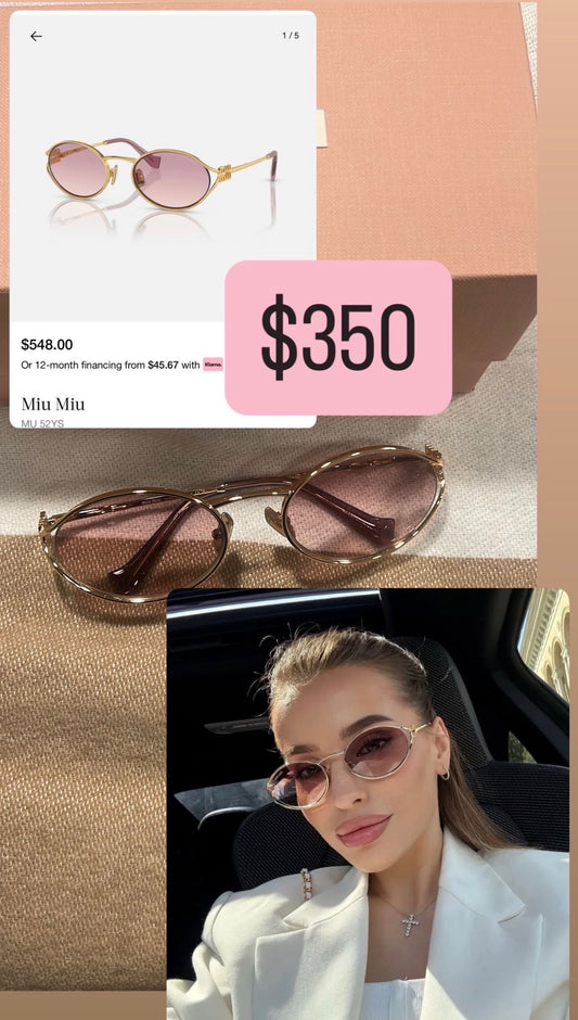 Miu Miu pink oval gold