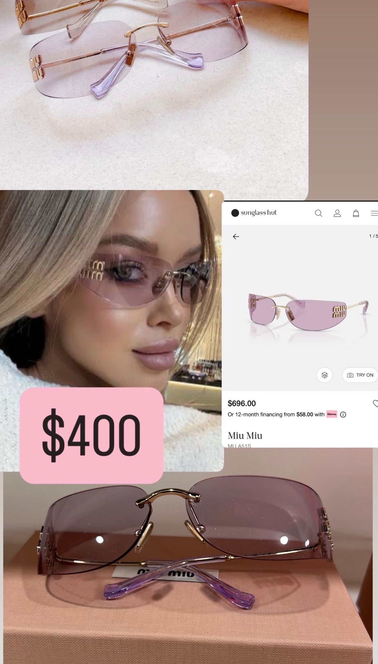 Miu Miu lavender purple