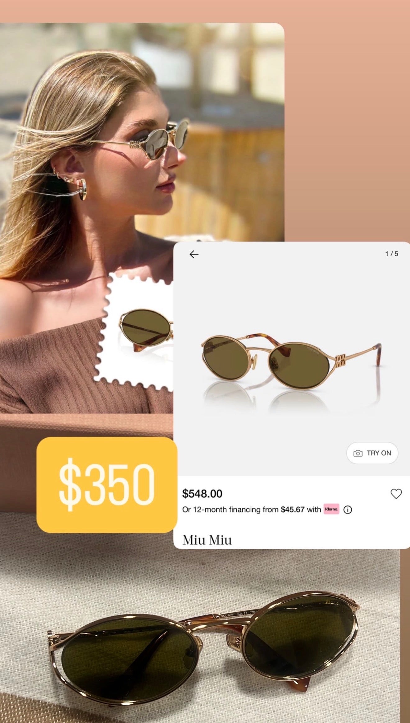 Miu Miu dark oval