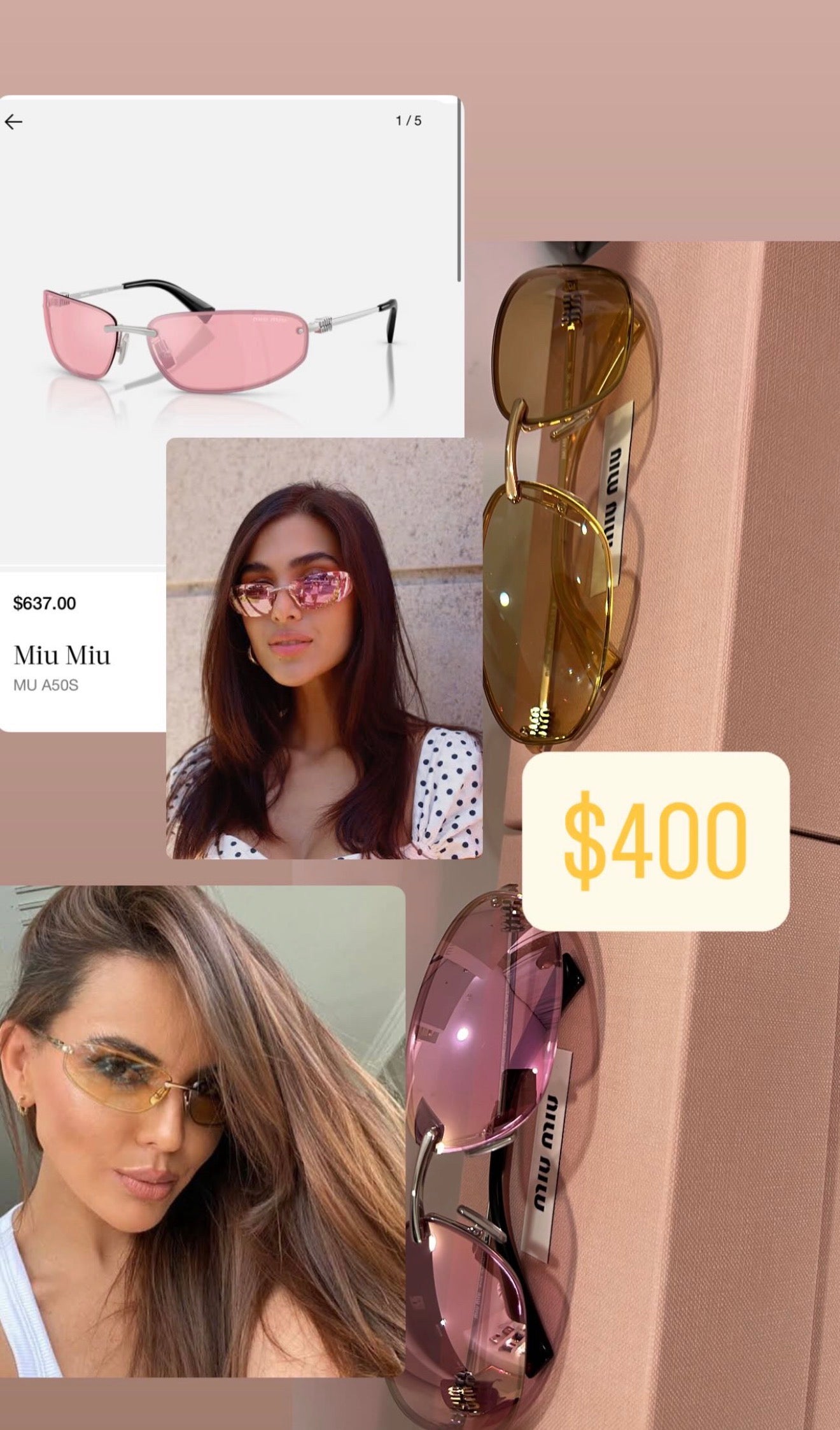 Miu Miu pink oval