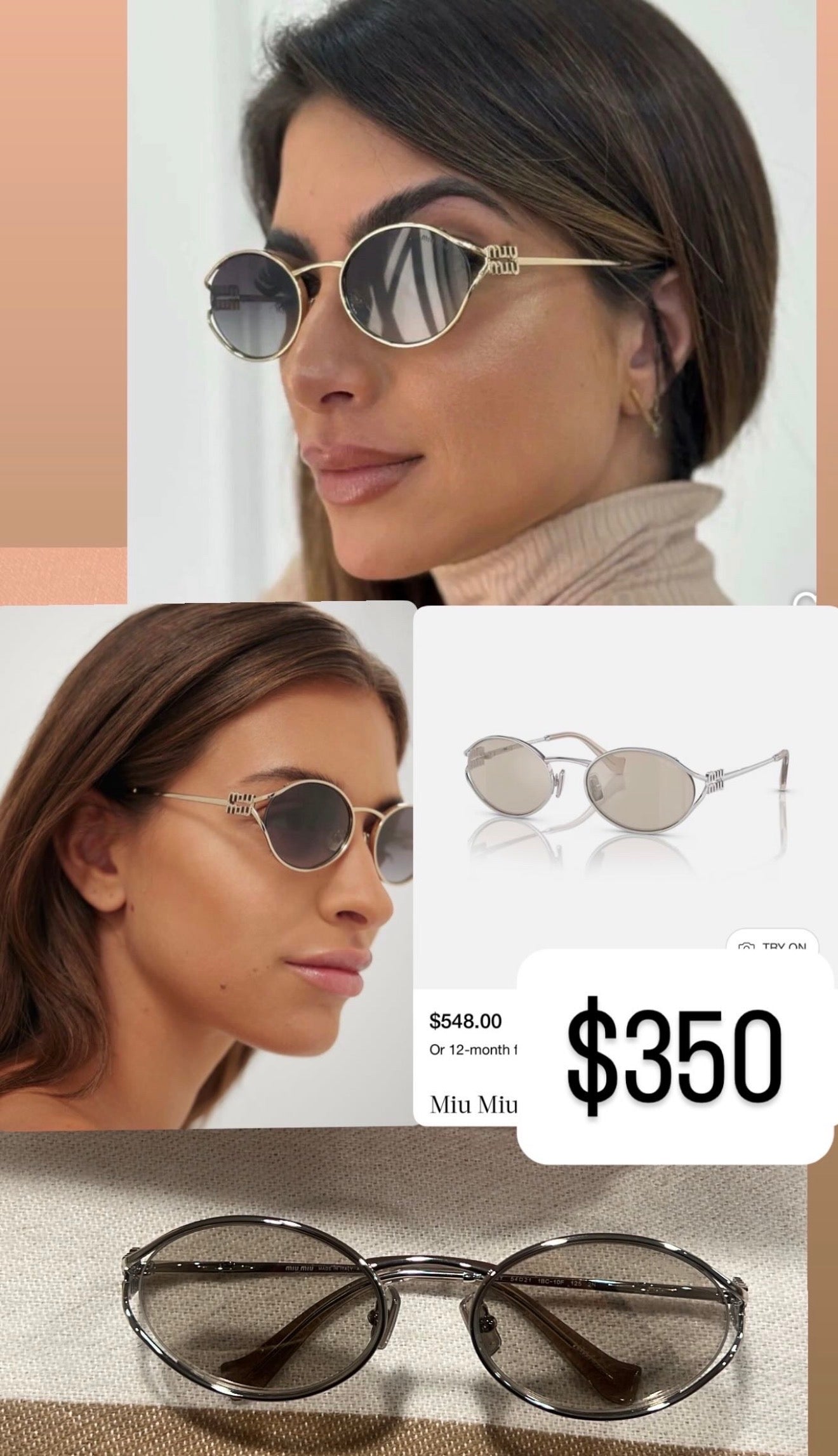 Miu Miu oval silver