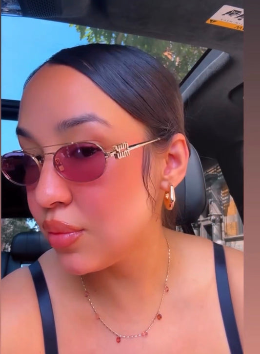 Miu Miu pink oval gold