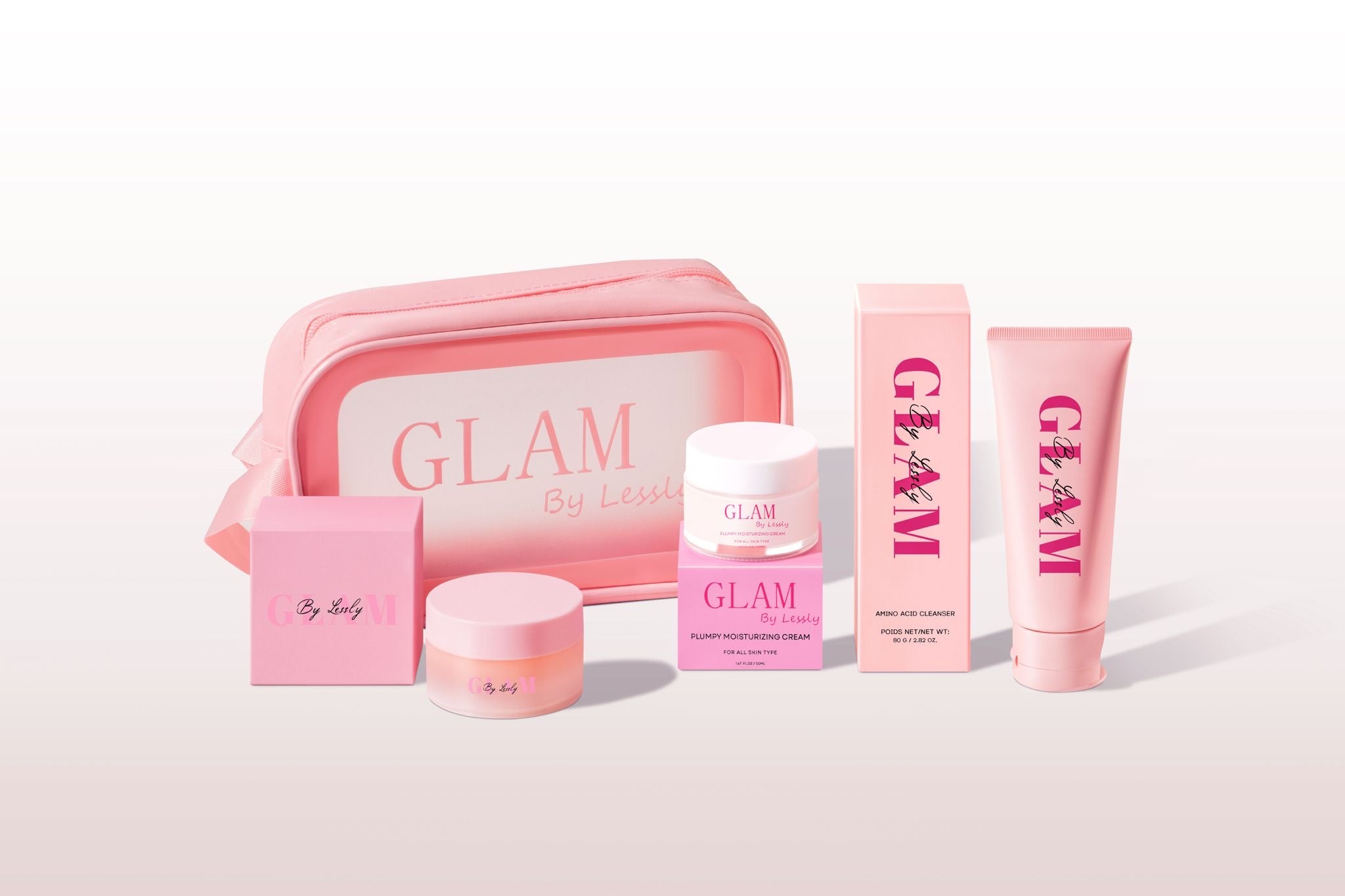 Glam By Lessly Skincare Kit (Free travel pouch)